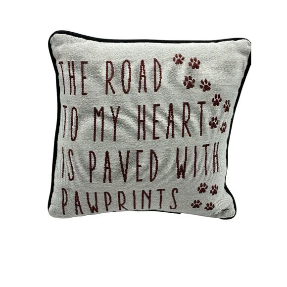 The Manual WoodWorkers & Weavers Double Side Dog Heart Embroidered Pillow 12x12” - Picture 6 of 8